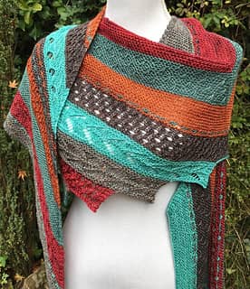 Great Baking British Shawl from Lyrical Knitsmade with BFL yarn from The Fox and The Knight