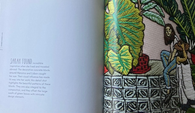 A close up from Embroidery Life showing embroidery and a short text explaining it